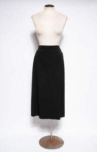 LILLI ANN DOCUMENTED 1953 BLACK RIPPLE WOOL "NEW LOOK" SKIRT SUIT