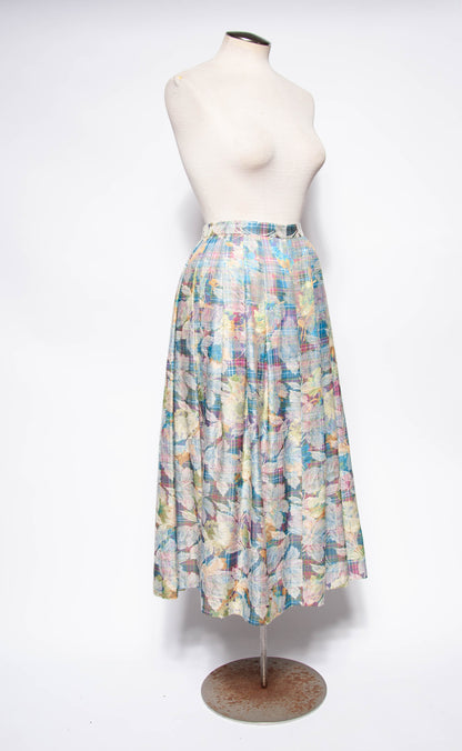 EGER VINTAGE 1980S MULTICOLOR FLORAL DRESS SUIT SET