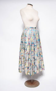 EGER VINTAGE 1980S MULTICOLOR FLORAL DRESS SUIT SET