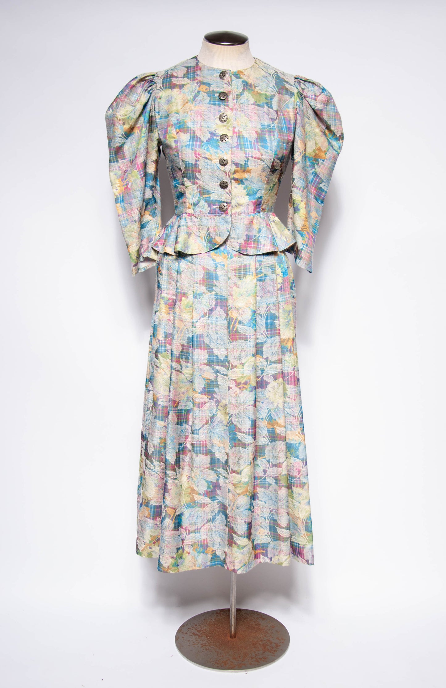 EGER VINTAGE 1980S MULTICOLOR FLORAL DRESS SUIT SET