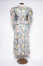 EGER VINTAGE 1980S MULTICOLOR FLORAL DRESS SUIT SET