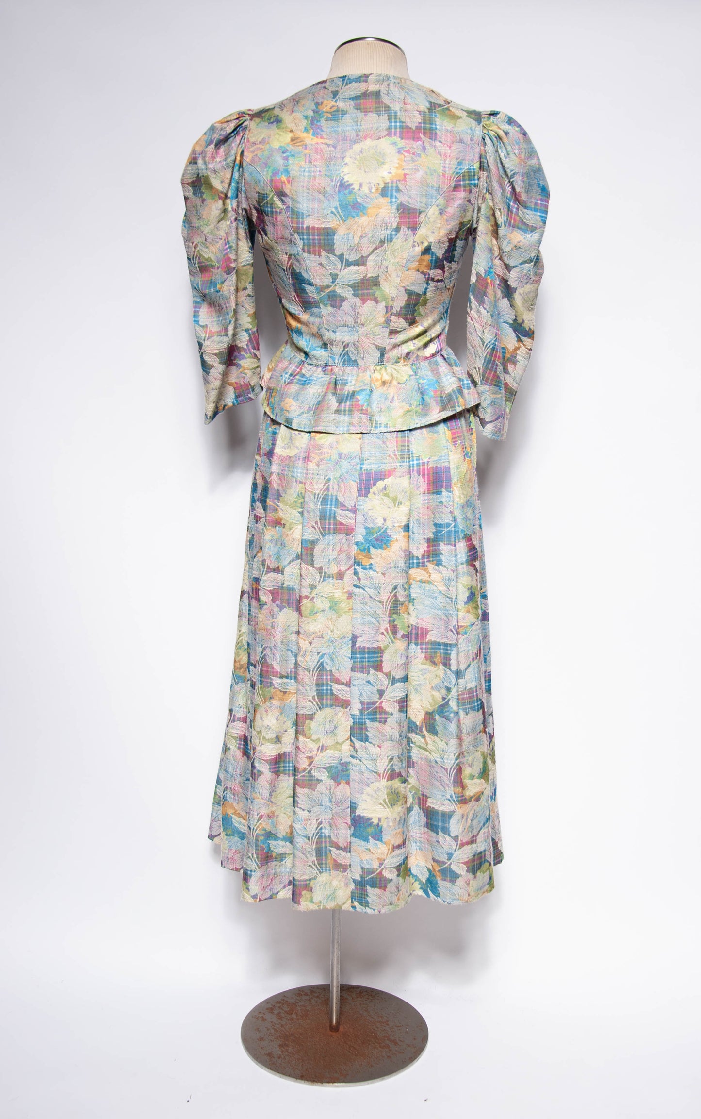 EGER VINTAGE 1980S MULTICOLOR FLORAL DRESS SUIT SET