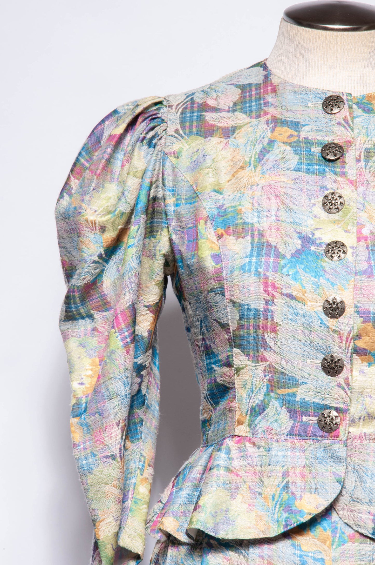 EGER VINTAGE 1980S MULTICOLOR FLORAL DRESS SUIT SET