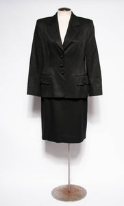 GIANFRANCO FERRE STUDIO VINTAGE 80S/90S BLACK TEXTURED SUIT