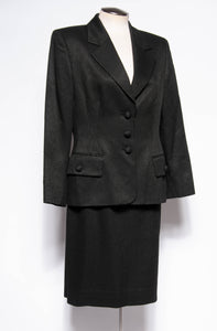 GIANFRANCO FERRE STUDIO VINTAGE 80S/90S BLACK TEXTURED SUIT