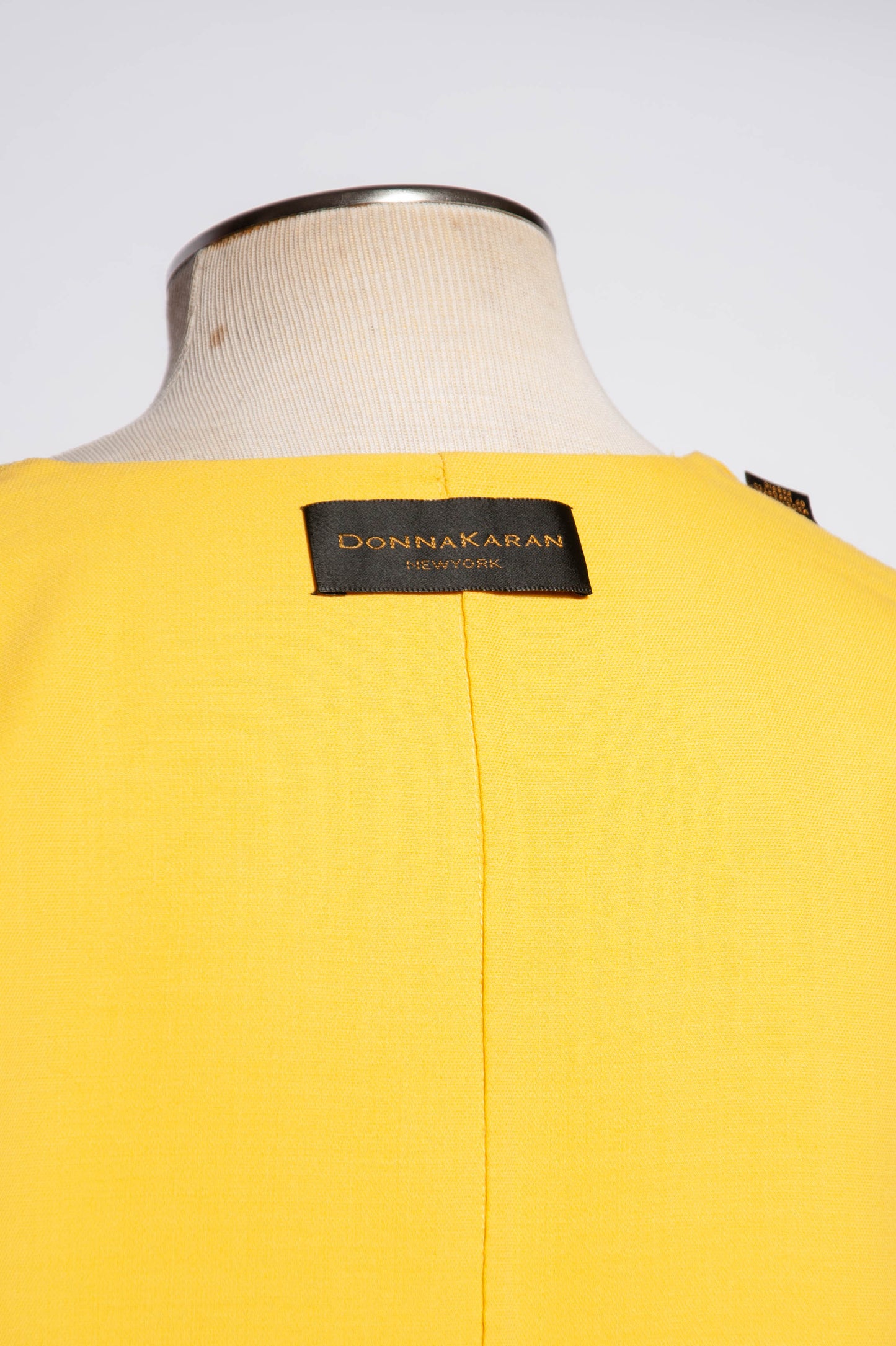 DONNA KARAN VINTAGE 1990S YELLOW OPEN FRONT COAT SZ SMALL OVERSIZED WRAP COAT